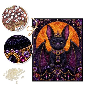 Kit de <span class=keywords><strong>pintura</strong></span> de diamantes por números DIY para pared, con diseño de murciélago animal de <span class=keywords><strong>Halloween</strong></span>, ideal como regalo de decoración de <span class=keywords><strong>Halloween</strong></span> - Product Image 1