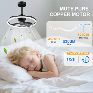 Ventilateur de plafond LED moderne de 19.7 pouces, lumière noire en forme d'anneau rond, moteur silencieux, 3000-6500K, lumière de ventilateur intelligente à intensité variable pour chambre à coucher et salle à manger - Product Image 4