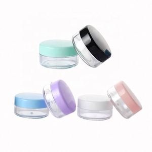 Contenants d'échantillons cosmétiques en gros, 3g-20g, mini pots cylindriques en plastique PS avec couvercle coloré pour crème contour des yeux - Product Image 3