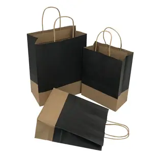 Qiao − sacs en papier Kraft bruns, personnalisés, à emporter, pour fête, wax, sac artisanal pour pain, boulangerie et nourriture