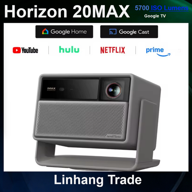 XGIMI HORIZON 20 MAX 4K RGB Triple Laser Portable Home Theater Projector 100" Motorized Screen 5700 Lumens Google TV Built-in
