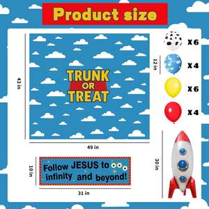 Kit de décoration de voiture pour Halloween en latex respectueux de l'environnement, histoire religieuse personnalisée, bannières, ballons, SUV, église, extérieur - Product Image 2