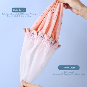 <span class=keywords><strong>Bonnet</strong></span> de Douche Réutilisable Double Couche pour Femmes et Filles, Imprimé Étoiles Dorées <span class=keywords><strong>Fantaisie</strong></span>, Imperméable, Vente en Gros - Product Image 3