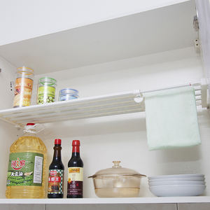 Tringle de Douche Blanche Simple et Moderne en Plastique PP, Longueur Réglable 74-135cm, Installation Sans Perçage, Idéale pour Chambre à Coucher - Product Image 6