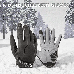 Winter Leather Full Finger <b>Gloves</b> for Children Touchscreen Anti-slip <b>Warm</b> Outdoor Sports Kid Thermal for Running Cycling Playing - Product Image 2