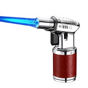 Briquet torche de cuisine BBQ coupe-vent rechargeable au butane avec grand réservoir de carburant pour la cuisson, la pâtisserie, le brûlage et l'allumage de crème brûlée - Product Image 1