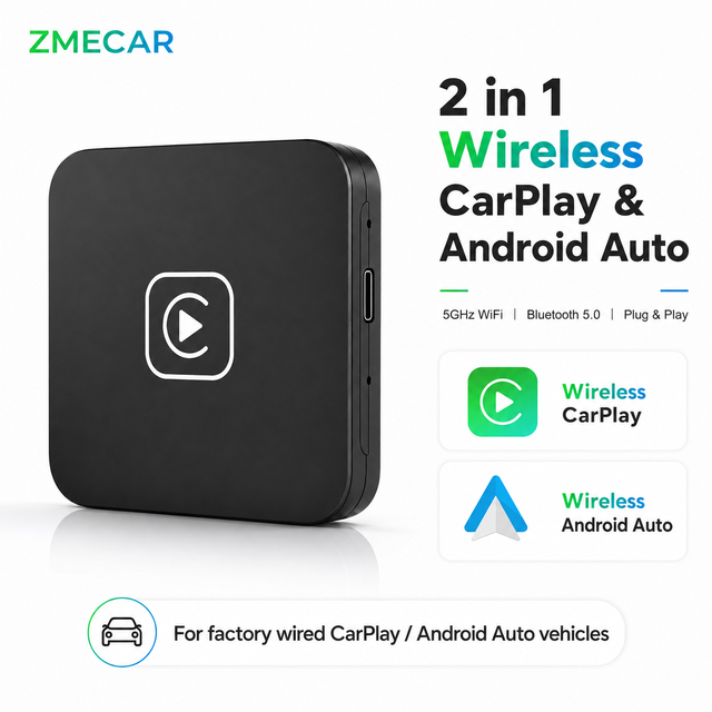 2026 Wireless CarPlay Adapter Dongle, Dual Band 2.4G 5G Plug and Play USB Adapter for Factory Wired CarPlay Cars