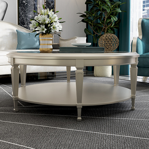 Mesa de Centro de Vidrio Templado de Lujo Estilo Americano, Mueble de TV de Madera Móvil para Sala de Estar de Apartamento Pequeño, Muebles Modernos - Product Image 4