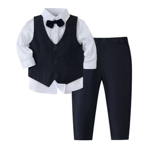 Bébé garçon vêtements <span class=keywords><strong>de</strong></span> <span class=keywords><strong>mariage</strong></span> anneau porteur <span class=keywords><strong>tenue</strong></span> costume formel enfants ensemble enfants fête vêtements Gentleman garçon vêtements ensemble anniversaire - Product Image 2