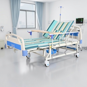 Cama de Hospital Manual de 3 Funciones con Inodoro y Colchón Impermeable, Metálica Blanca, para Cuidado de <span class=keywords><strong>Ancianos</strong></span> en el Hogar - Product Image 3
