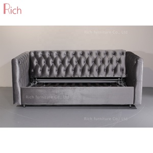 Sofá cama de lujo para jóvenes, lujoso sofá plegable de lujo, estilo contemporáneo, color gris y plateado - Product Image 6