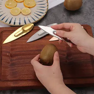 304 स्टेनलेस स्टील कीवी फल काटने चम्मच कीवी दाँतेदार चाकू छीलने और scooping डिवाइस Avocado रसोई के चाकू