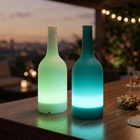 Lámpara LED para Botella de 30 cm con Forma de Botella de Vino, Recargable, con Control Remoto para Mesa de Noche