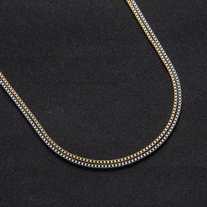 Chaîne en acier inoxydable de 2 mm, bijoux hip-hop avec chaîne en acier inoxydable plaqué sous vide, chaîne de clavicule Tanjing Fashion - Product Image 4