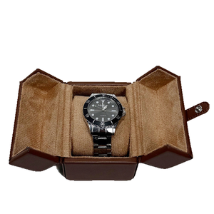 Boîte de rangement pour montres et bijoux en cuir PU et velours avec fermeture à pression, personnalisable avec logo, pour organiser les bracelets et ranger les montres - Product Image 5