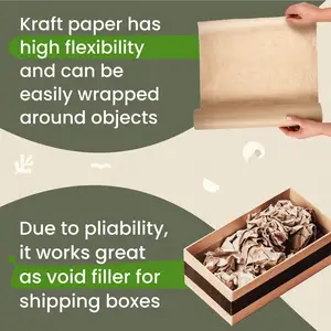 Çevre dostu sanat zanaat hediye 100% geri dönüşümlü ambalaj doğal sarma kahverengi Kraft kağıt rulo