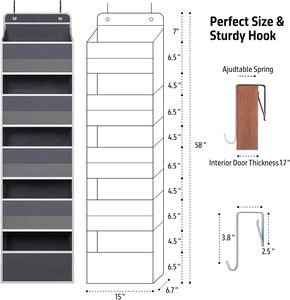 Sac de rangement très vendu en tissu non tissé, grande capacité, organisateur suspendu avec poche en filet - Product Image 3