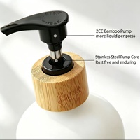 Bouteille pompe en verre ronde vide de 500 ml avec logo personnalisé sérigraphié pour désinfectant pour les mains, savon liquide, shampoing, savon pour les mains, savon à vaisselle