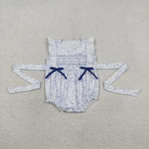 RTS Mono de burbuja para bebé niña con estampado de conejo de Pascua, de algodón y elastano, con volantes, informal, para recién nacido, con cremallera oculta, al por mayor - Product Image 4