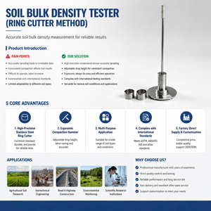 Instrument <span class=keywords><strong>de</strong></span> mesure <span class=keywords><strong>de</strong></span> la densité du sol <span class=keywords><strong>de</strong></span> type coupe-cercle, structure robuste et antirouille, pour la recherche et l'exploration géologique sur le terrain - Product Image 2