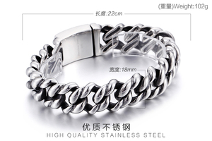 KALEN 316L Stainless Steel Heavy <strong>Silver</strong> Bracelet <strong>Bangle</strong> <strong>Men</strong> High Polish Biker Unique Chain Bracelets Jewelry - Product Image 6