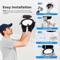 Promotion : Plafonnier encastré rond ultra-plat 4/6 pouces ETL 5CCT dimmable 9W+3W 12W+3W pour éclairage domestique