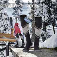 Chaussettes de ski entièrement personnalisées pour hommes et femmes, entièrement rembourrées, en laine mérinos, chaudes, épaisses, tricotées, hauteur genou, pour le ski
