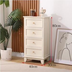 עיצוב מודרני עץ מלא שכבתית אחסון רב שכבתית צר ליד המיטה החזה מגרות - Product Image 3