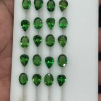 Pierres précieuses de tsavorite naturelle de qualité supérieure, vert vif, traitées thermiquement, claires à la loupe, 10 mm, taille ovale et poire