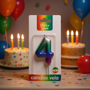 Candela Numero 4 per Feste, 6cm, Candele di Compleanno Vela - Product Image 3