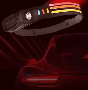 Luce di guida all'aperto LED faro a induzione a luce forte pesca notturna ricarica USB luce di marcia notturna