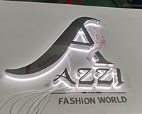 Lettres rétroéclairées LED personnalisées, logo 3D découpé au laser, métal, acier inoxydable, signalétique dorée, lettres dorées, lettres rétroéclairées LED