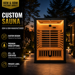 HG Custom - Sala de Infrarrojos Interior para 2 Personas, Fabricada con Madera de Cedro Rojo Canadiense y Hemlock, con Frente de Vidrio Completo para el Hogar - Product Image 1