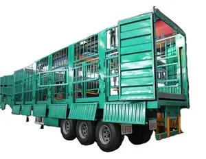 Cerca de logística semi-reboque armazém celeiro reboques transporte de carga a granel reboques de caminhão transportador de gado