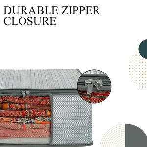 Arow Grey Plastic Single Saree Covers With <b>Zip</b> Cover Packing <b>Bags</b> Saree Work Saree Cover For Women In Wholesale Price - Product Image 3