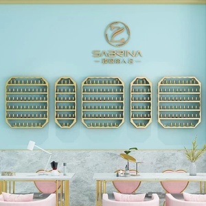 <b>Nail</b> Salon Shelf Rack <b>Wall</b> Mounted <b>Wall</b> Hanging Iron <b>Nail</b> Polish Storage Rack Gold <b>Nail</b> Polish Display Rack Display - Product Image 3