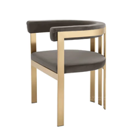 Fauteuil à dossier en velours de style européen Chaises de salle à manger à cadre en acier inoxydable Chaise de restaurant pour meubles d'hôtel à domicile