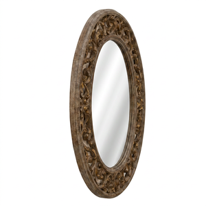 Espejo de Pared Decorativo Ovalado de Vidrio Ecológico Hecho a Mano, para Sala de Estar, Regalo de Aniversario, de Indonesia - Product Image 1