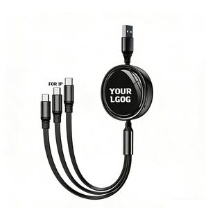 สายชาร์จแบบพกพา 3 in 1 สำหรับ iPhone, Micro B และ USB-C แบบยืดหดได้ ขายส่ง - Product Image 1