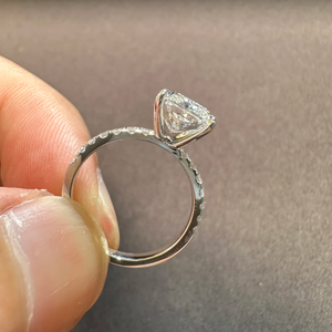 IGI 5ct Radiant Cut 10 Karat Weißgold Lab Grown <span class=keywords><strong>Diamond</strong></span> Verlobung sring mit CVD HPHT <span class=keywords><strong>Diamond</strong></span> - Product Image 3