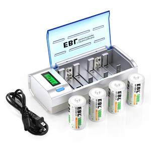 EBL 10000mAh <b>Rechargeable</b> D Cells (4 Count Set) Includes C D <b>9V</b> AA AAA <b>Battery</b> Charger - Product Image 2