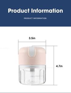 Gran oferta cocina portátil USB eléctrico ajo vegetal Chopper eléctrico ajo agitador inalámbrico pequeño procesador de alimentos - Product Image 2