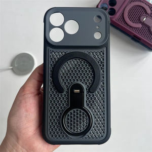 Funda Magnética para Teléfono con Anillo Giratorio de 360°, Disipación de Calor, Acabado Mate, PC+TPU, Diseño de Panal de Abeja, para iPhone 18 17 16 15 Pro Max - Product Image 5