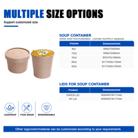 Gobelets à soupe premium de 32 oz avec parois renforcées pour boissons épaisses, crème glacée et emballages de repas multi-composants