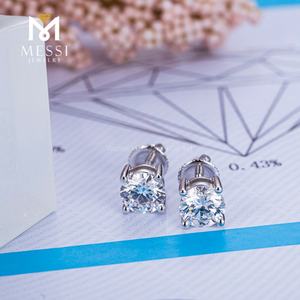 Pendientes de Diamante Cultivado en Laboratorio de 1 Quilate con Certificado IGI, Oro Sólido de 10K, 14K o 18K, Joyería Messi - Product Image 5
