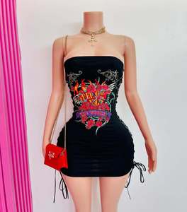 Vestido Ajustado Mini sin Tirantes de Malla Transpirable con Estampado Abstracto de Rocas, Sexy y Personalizado, de Alta Calidad para Mujer - Product Image 2