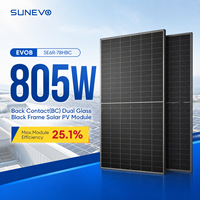 Schwarzer Rahmen 770W 800W 805W BC Solarmodul mit 0-Busbar-Technologie für BIPV-Systeme und Luxus-Photovoltaikinstallationen für Wohnhäuser
