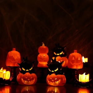 Nueva Lámpara LED de Noche con Forma de Gato y Calabaza para Halloween, Vela Electrónica sin Llama para Decoración de Mesa en Fiestas de Halloween y el Hogar - Product Image 2