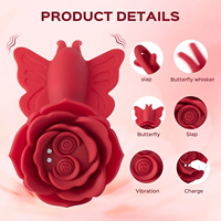 Vibrateur portable Rose Butterfly pour femme, télécommande, stimulation vaginale, point G, clitoris, jouet sexuel pour adultes