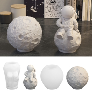 Diy astronauta sentado en la Luna molde de silicona para la decoración del hogar manualidades nueva condición para pastel molde de Chocolate forma del cuerpo - Product Image 1